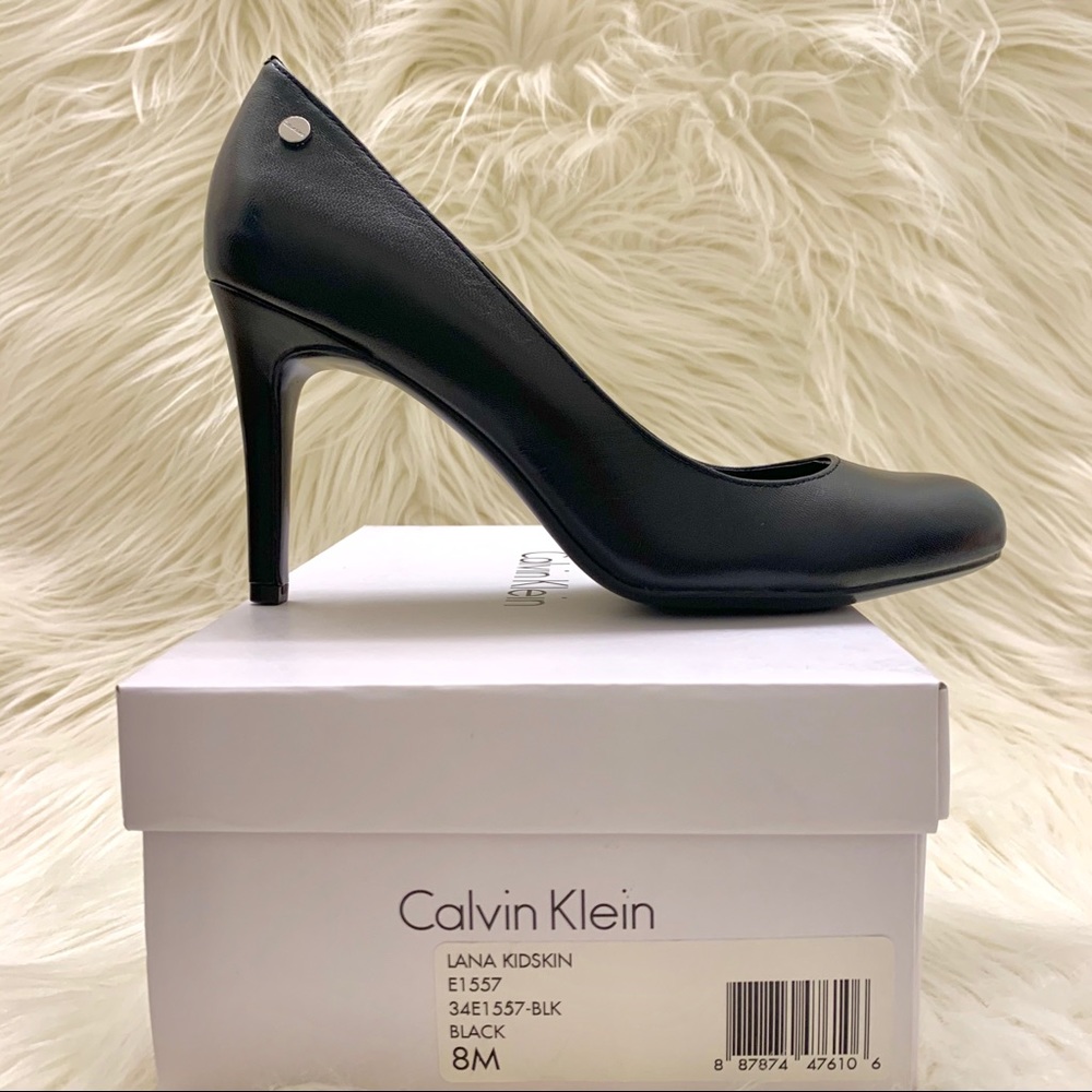Calvin Klein Black Lana Kidskin Pumps NWT